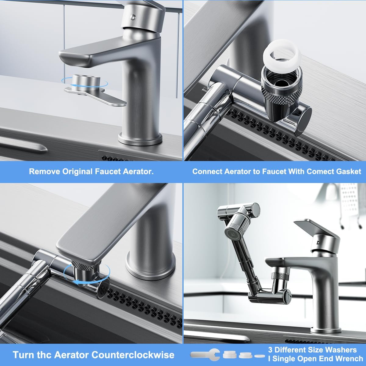 1440° Swivel Faucet Extender with 2 Spray Modes - view 8