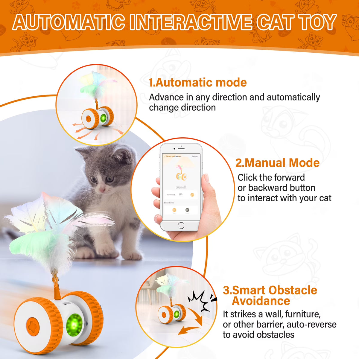 Rechargeable Remote-Control Moving Cat Toy - view 8