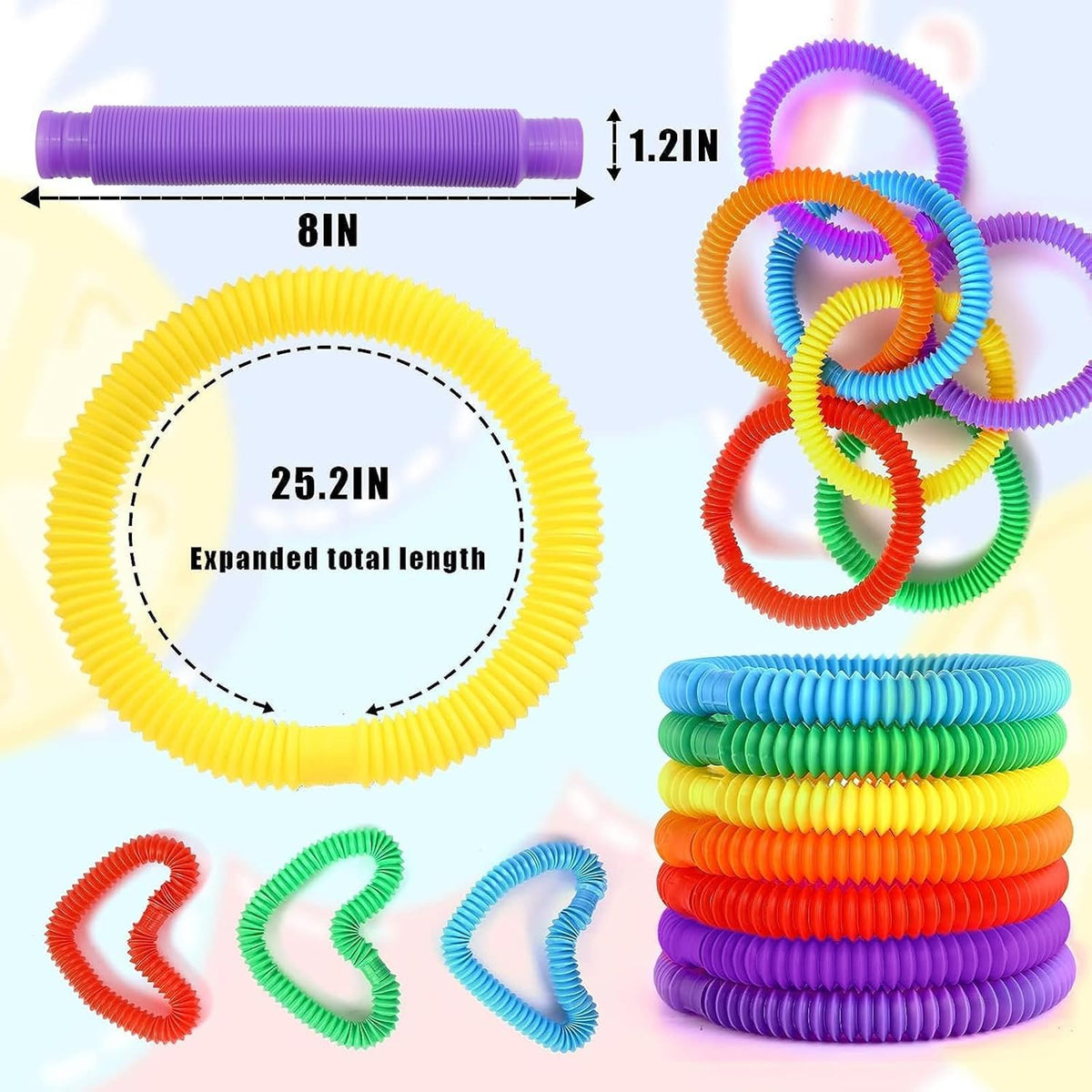 8-Pack Pop Tube Sensory Fidget Toys - view 2