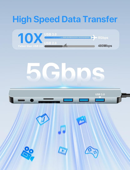 8-in-1 USB Hub with Card Readers - view 3