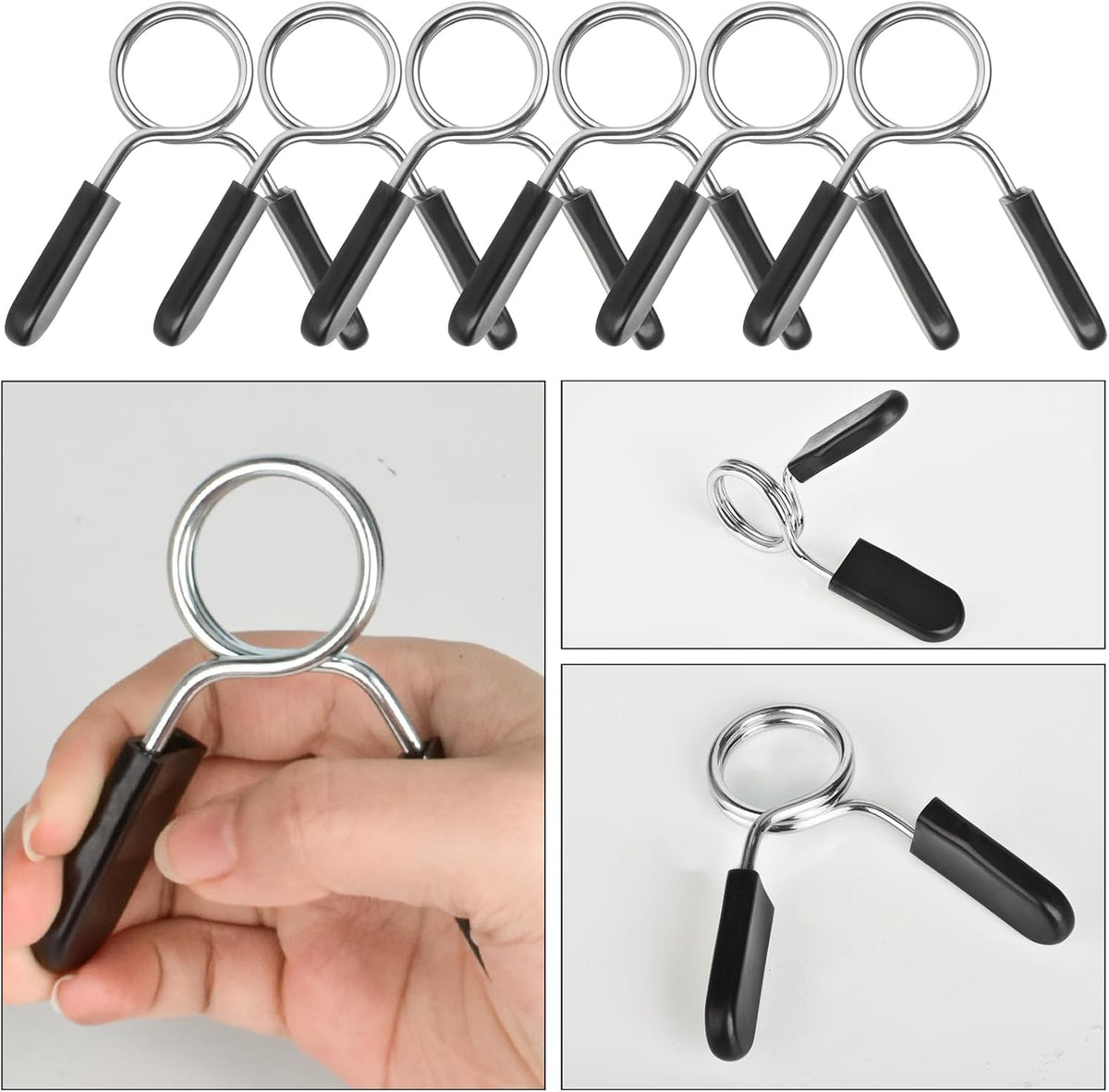 Pair of 1-Inch Spring Clip Barbell Collars - view 5