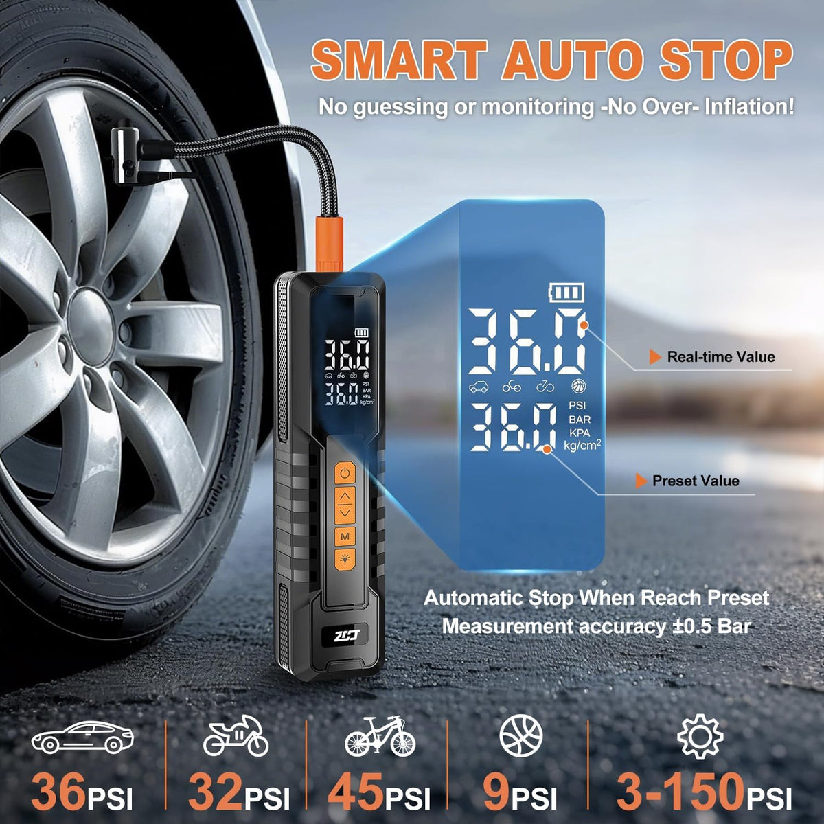 Portable Digital Tire Inflator Air Compressor - view 4