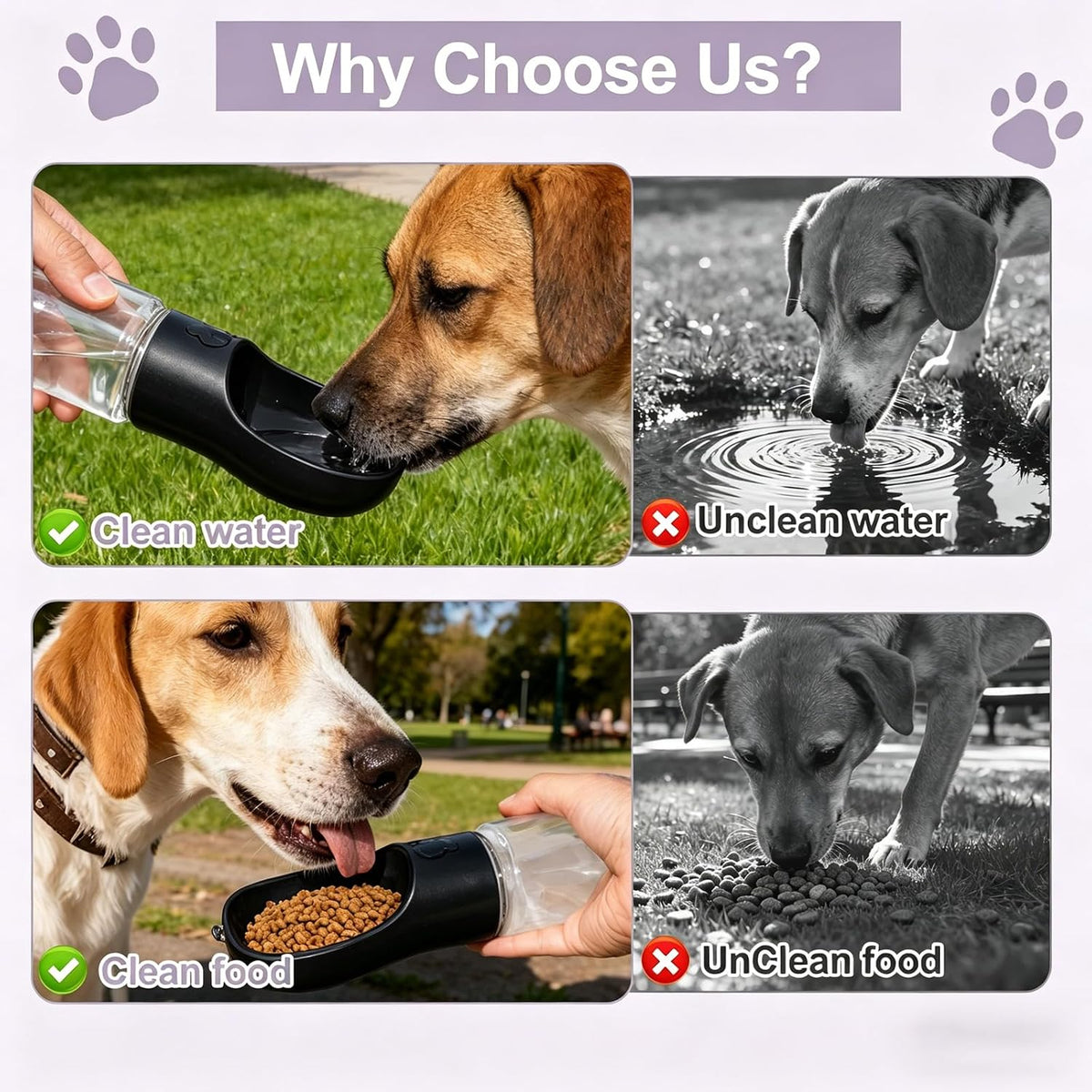 2-in-1 Portable Dog Water Bottle & Food Container - view 6