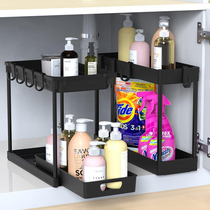 2-Tier Under Sink Storage Organizer with Sliding Drawer - view 2