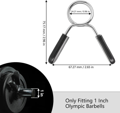 Pair of 1-Inch Spring Clip Barbell Collars - view 2