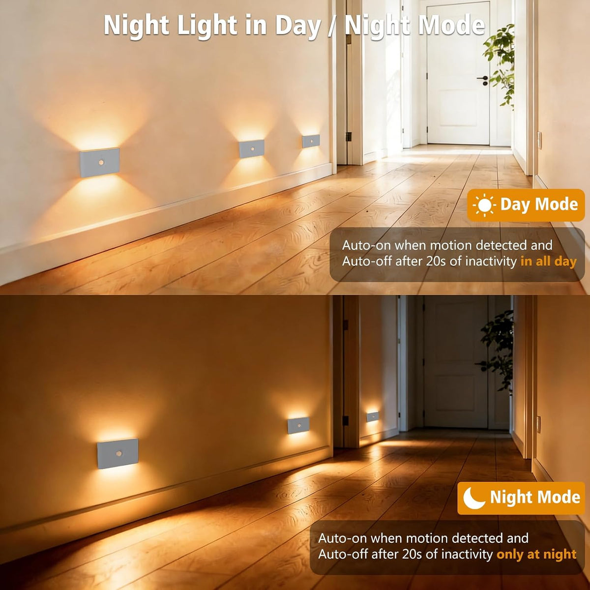Rechargeable Motion-Sensor Night Lights – 2 Pack - view 2