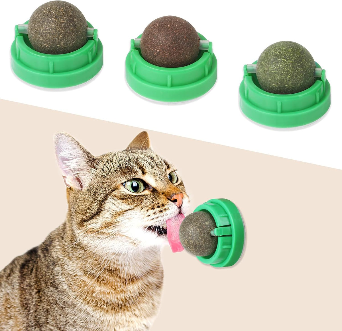 3-Pack Wall-Mounted Catnip Treat Balls