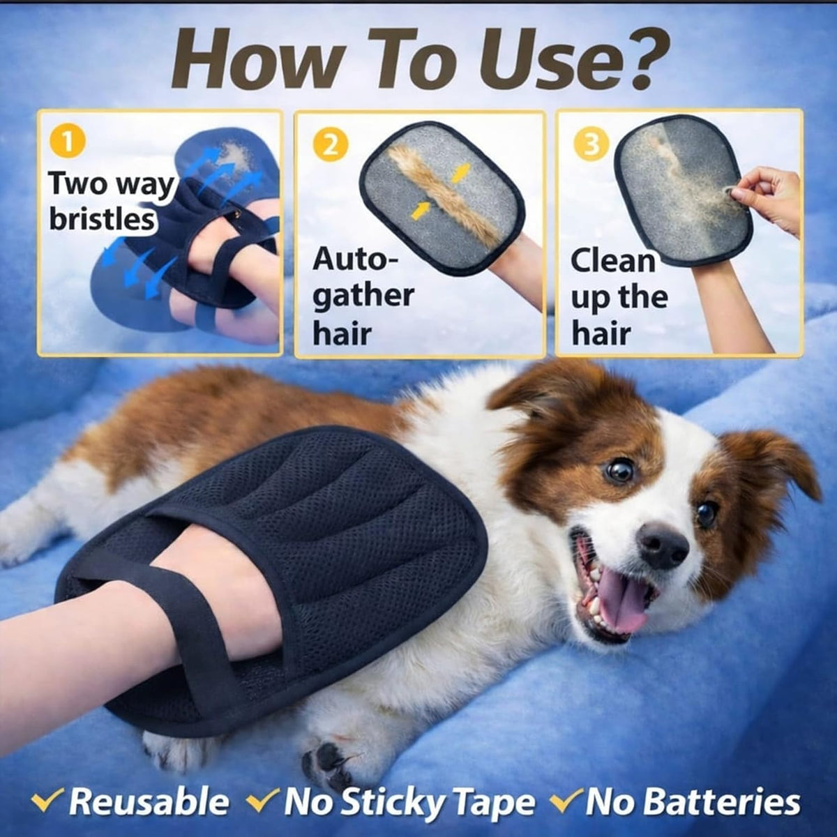 Reusable Pet Hair Removal Gloves – 4 Pack - view 2