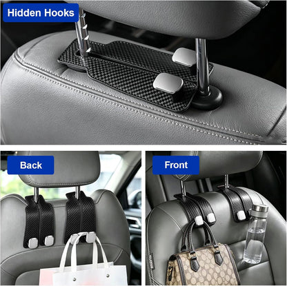 4-Pack Leather Car Headrest Hooks - view 6