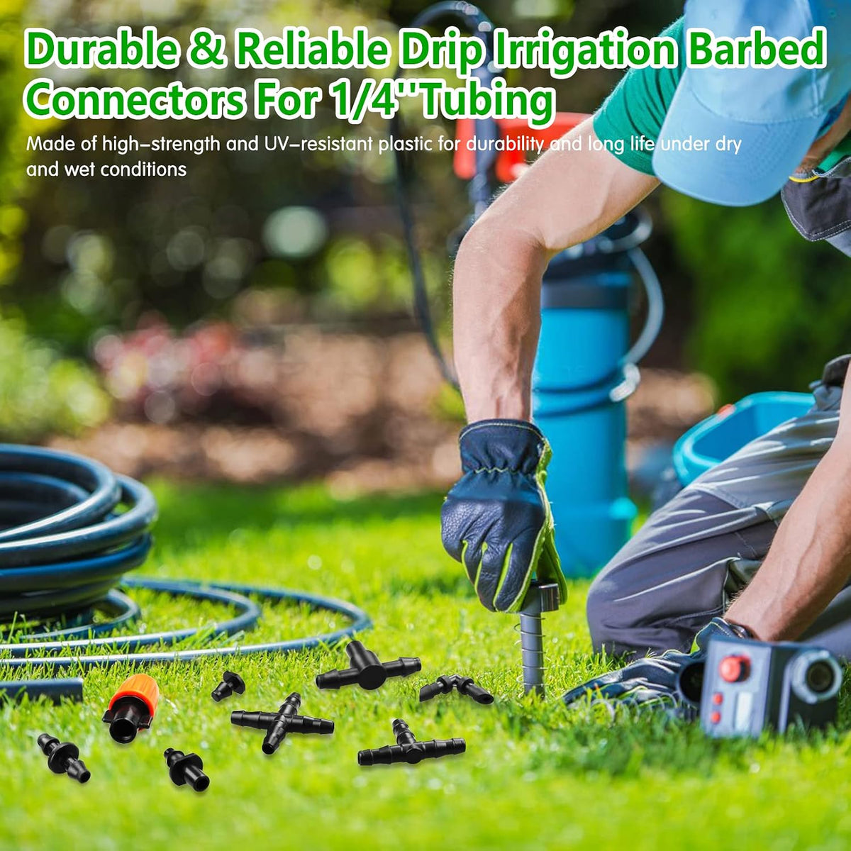 250-Piece 1/4-Inch Drip Irrigation Fittings Kit - view 4