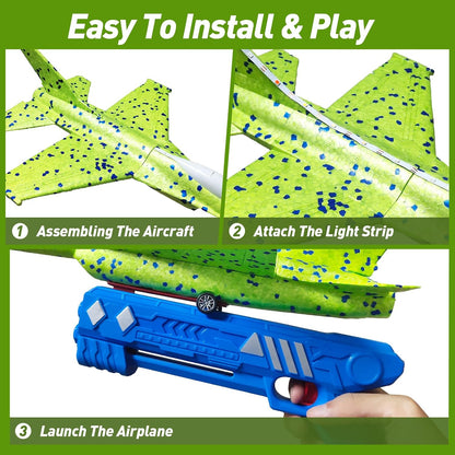 3-Pack LED Foam Airplane Launcher Set - view 3