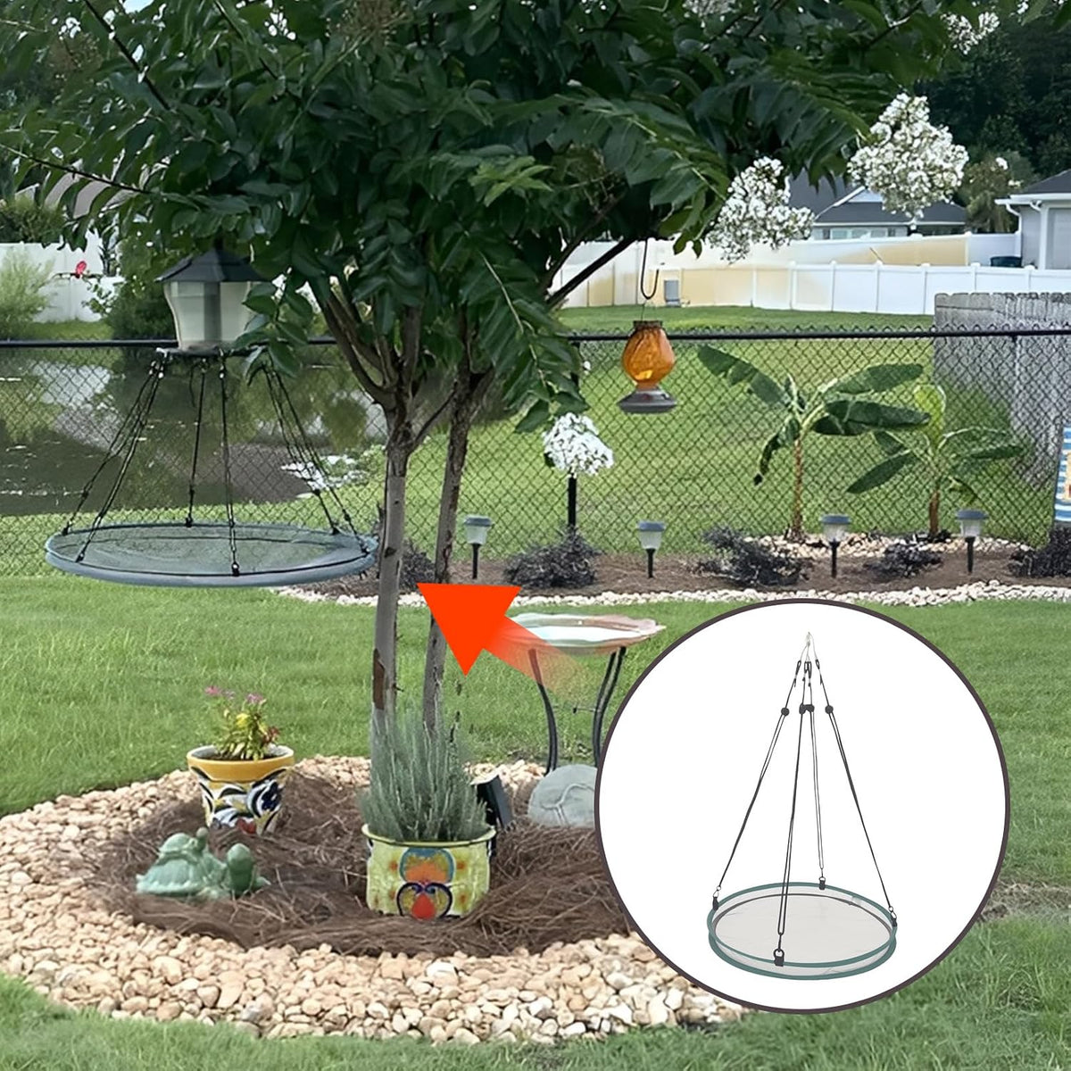 2-Pack Hanging Outdoor Bird Feeder Trays - view 6