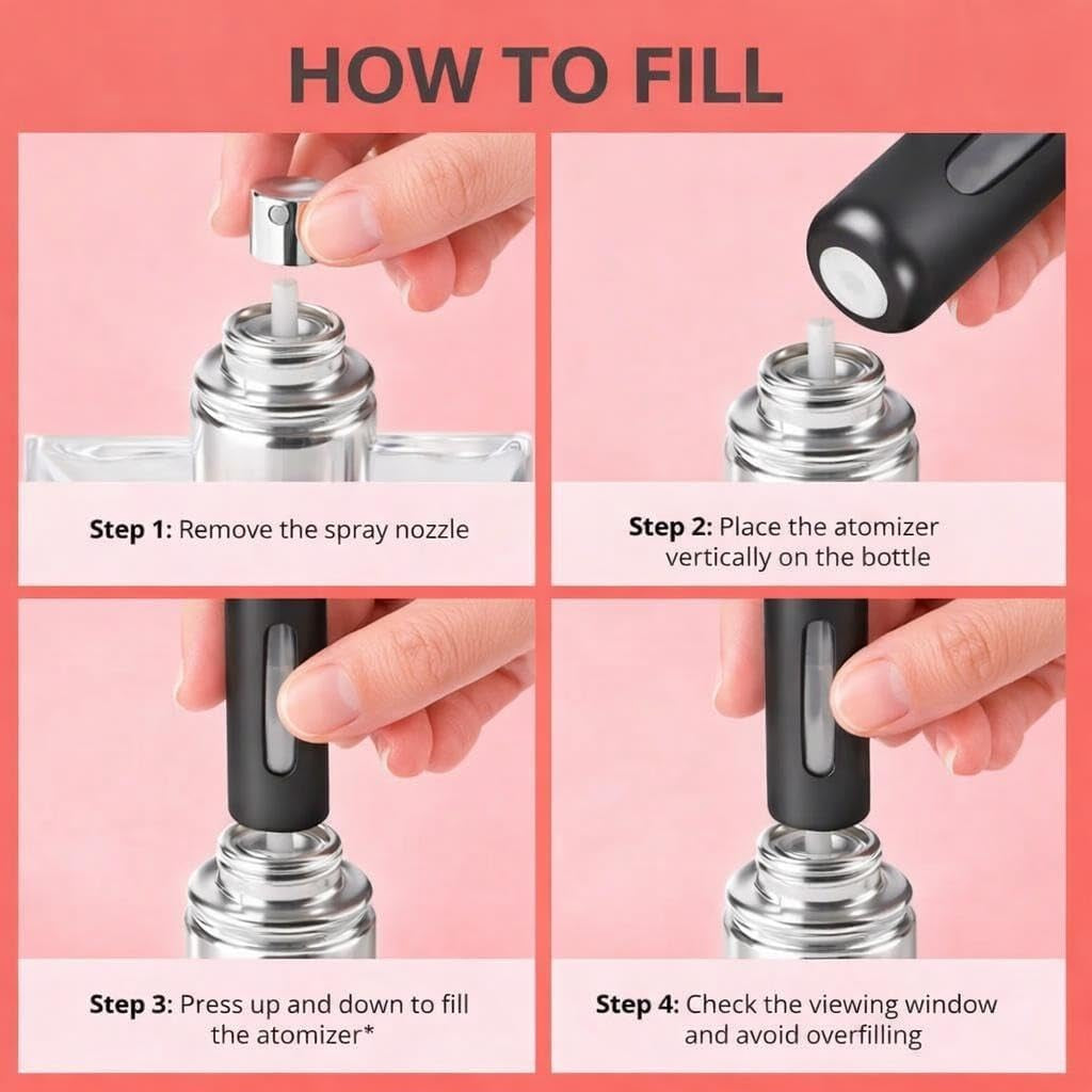 4-Pack Refillable Travel Perfume Atomizers - view 3