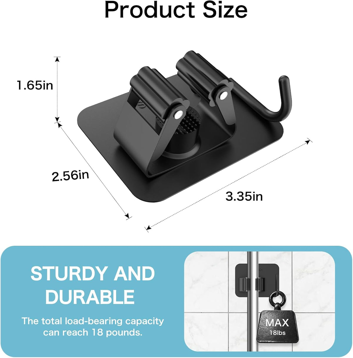 Self-Adhesive Broom & Mop Holders – 4 Pack - view 2