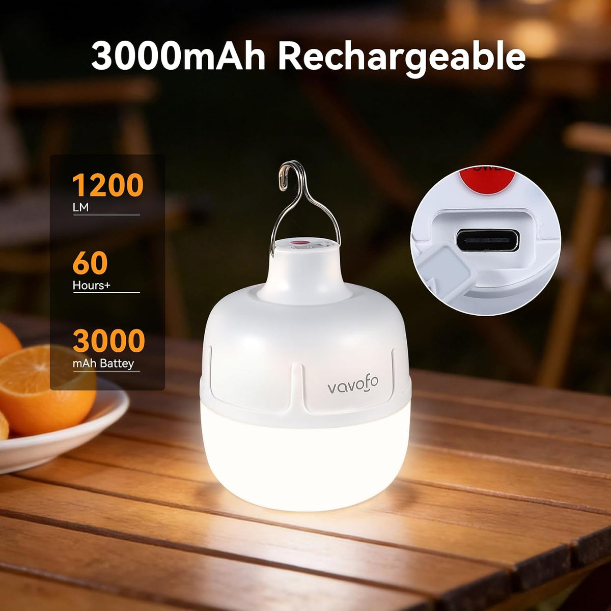 Rechargeable 1200-Lumen Camping Lantern - view 4