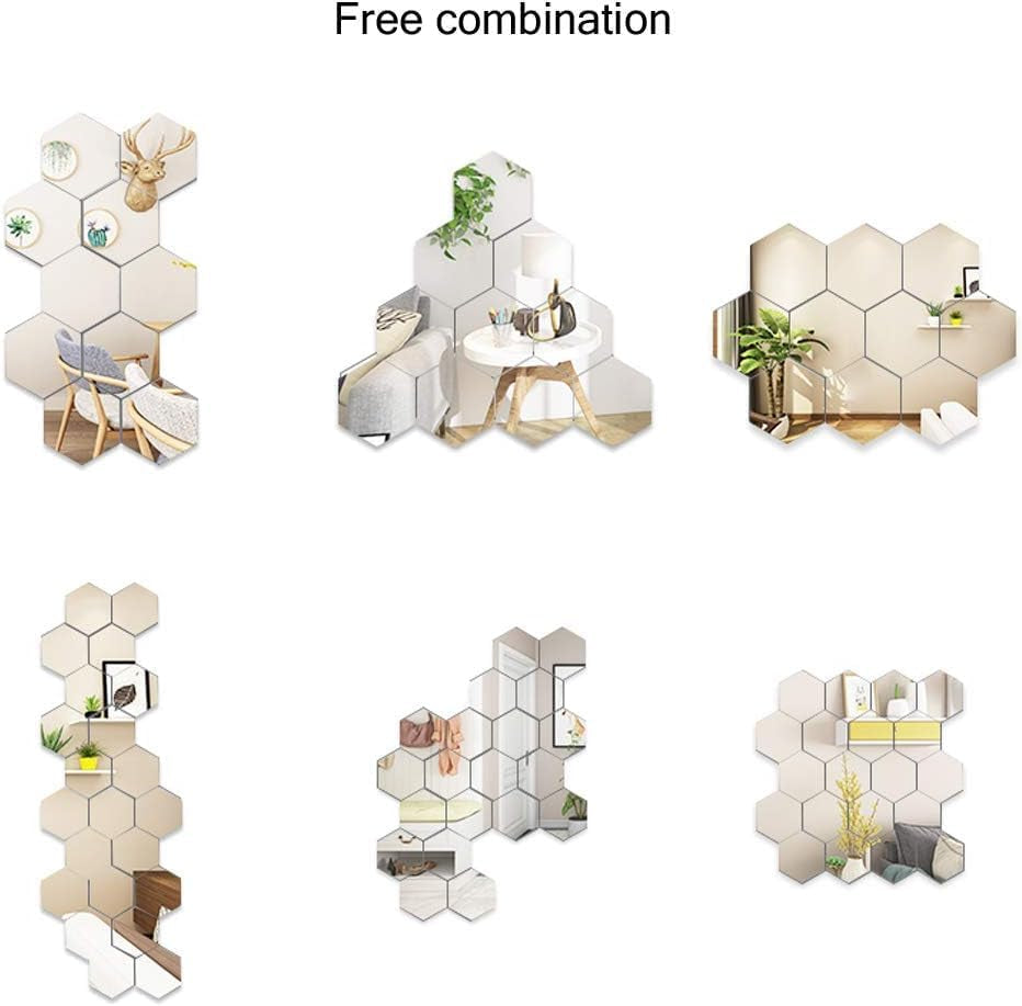 12-Piece Hexagon Mirror Wall Sticker Set - view 3