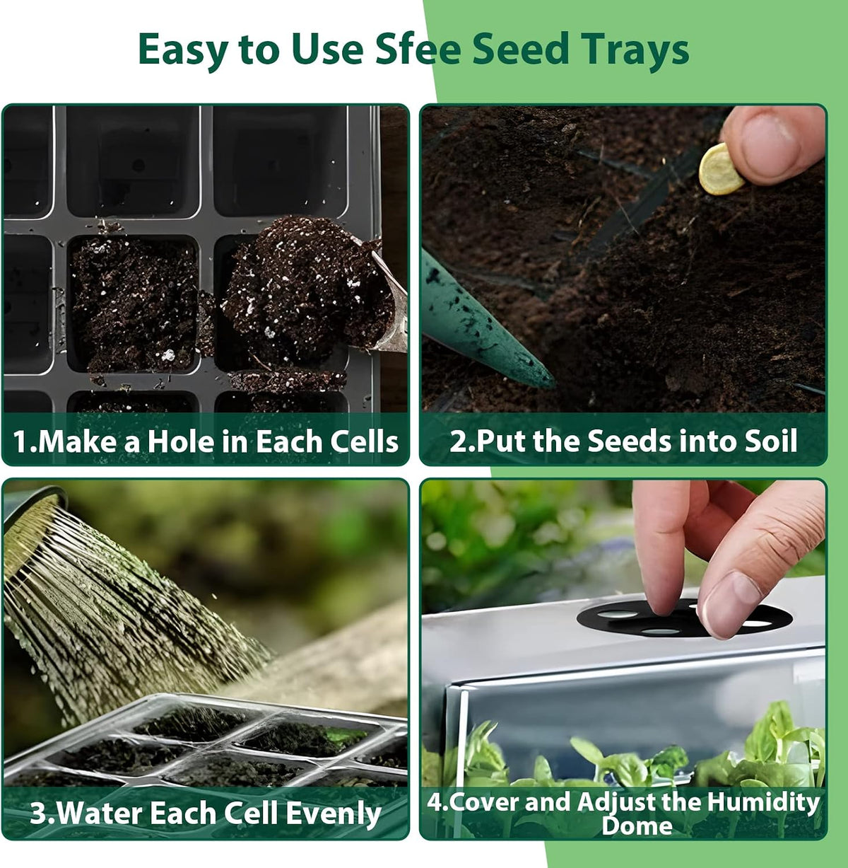 5-Pack Seed Starter Tray Kit with Humidity Domes - view 5