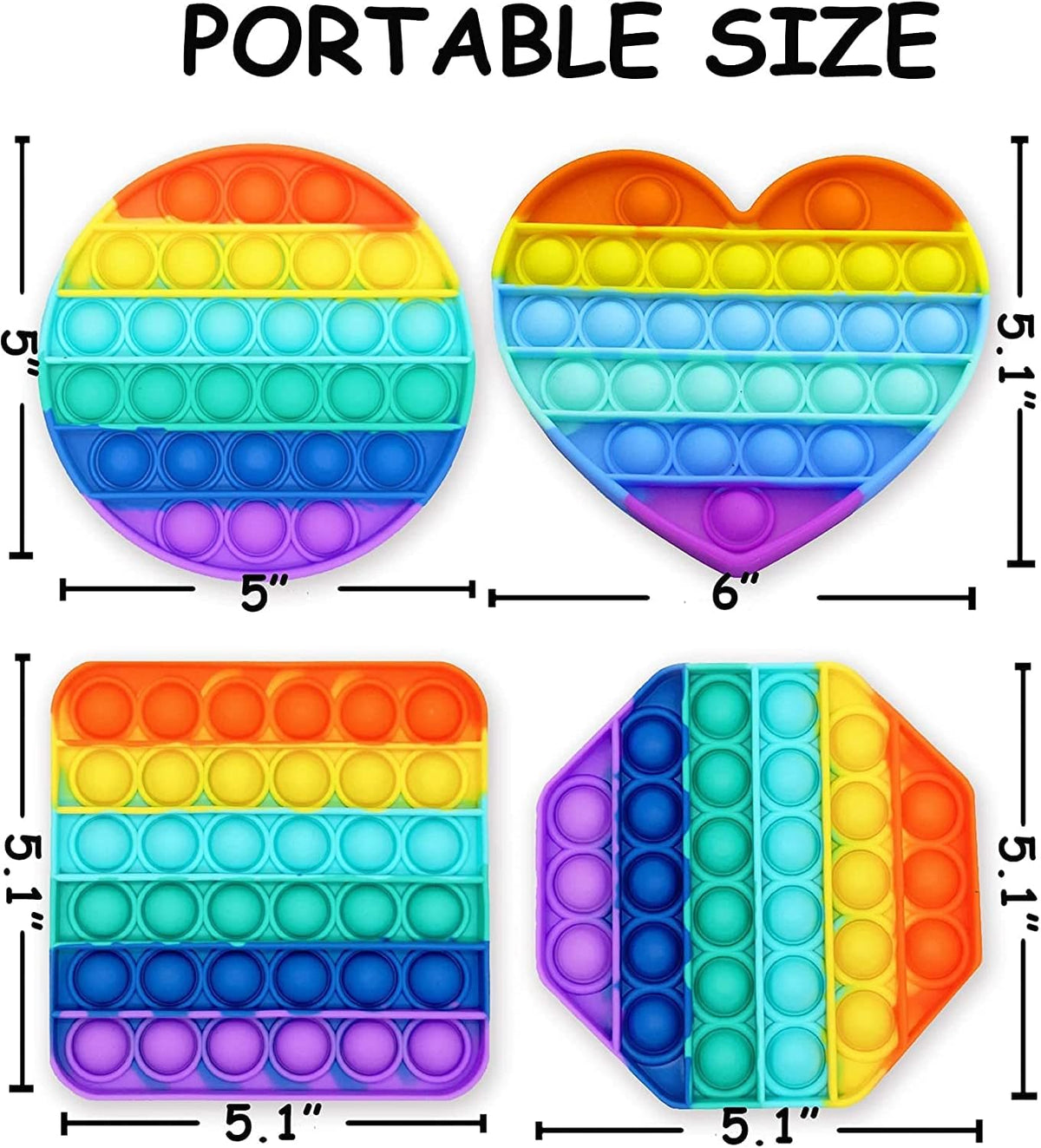 Rainbow Pop-It Fidget Toys – 4 Pack - view 5