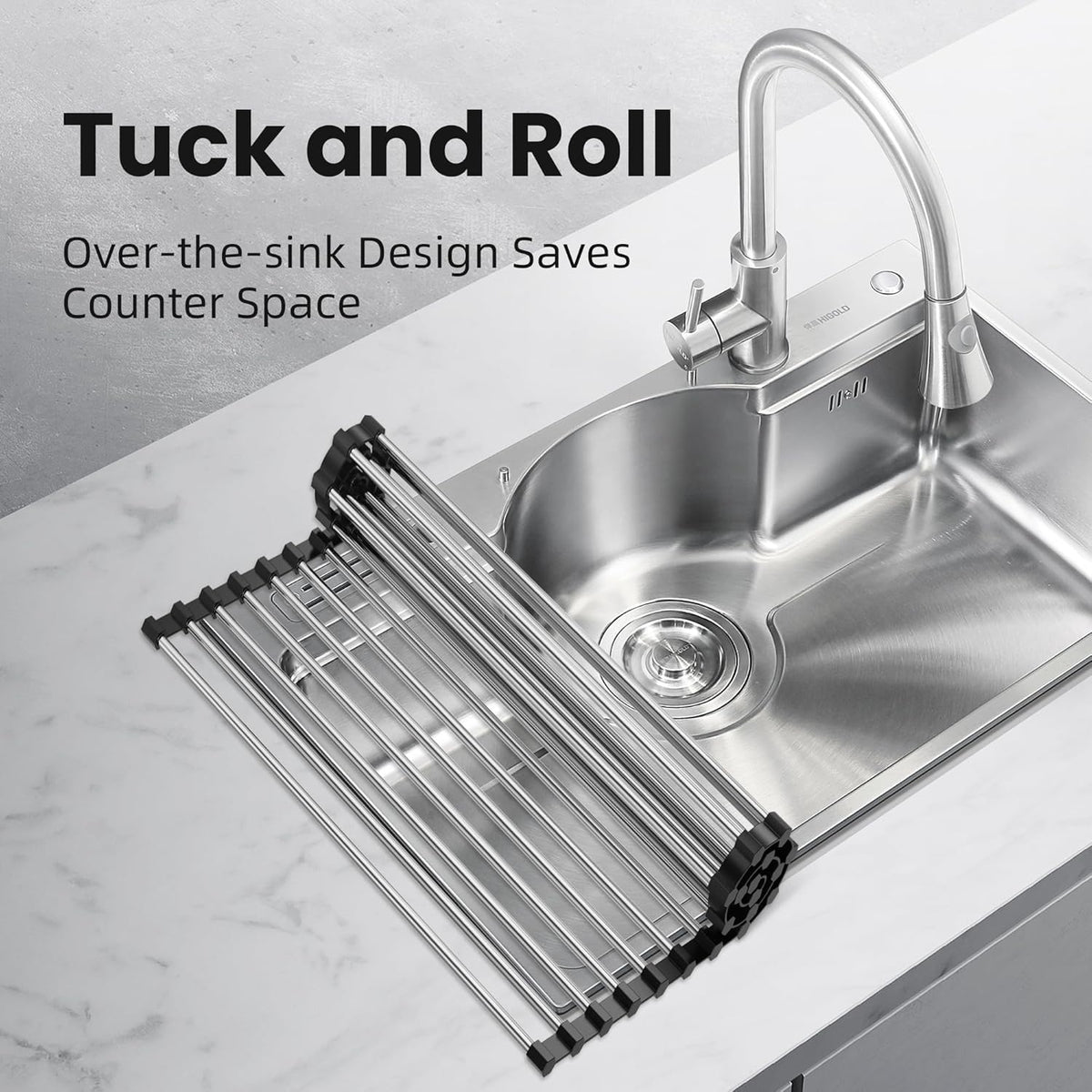 Premium Roll-Up Over-the-Sink Dish Drying Rack - view 4