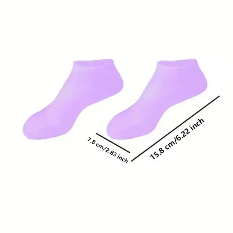 1 Pair Silicone Heel Socks for Dry Cracked Feet – Moisturizing Foot Mask with Elastic Fit, Softens Rough Skin, & Prevents Cracking