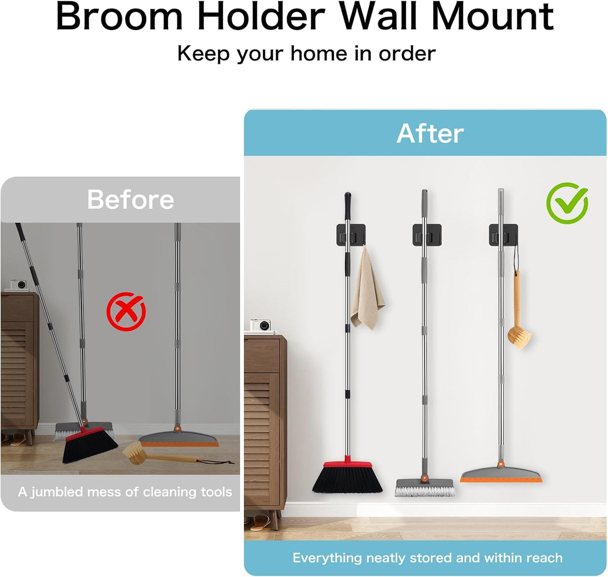 Self-Adhesive Broom & Mop Holders – 4 Pack - view 7