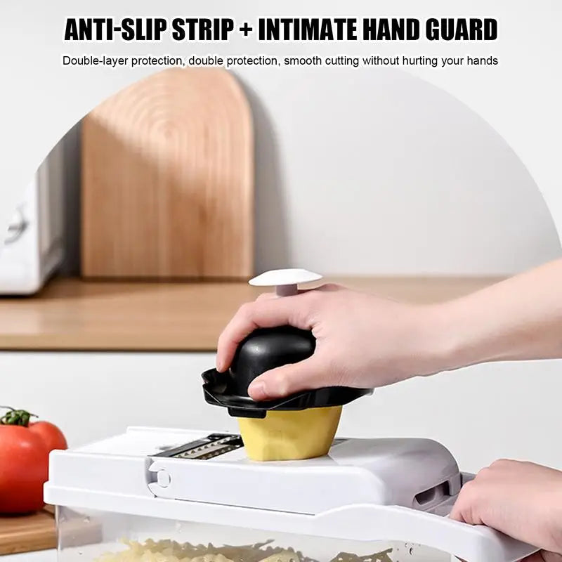 Manual Vegetable Cutter Manual Ergonomic Vegetable Chopper 26X Labor-Saving Vegetable Cutter Potato Slicer Tool with Container