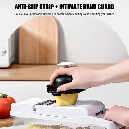 Manual Vegetable Cutter Manual Ergonomic Vegetable Chopper 26X Labor-Saving Vegetable Cutter Potato Slicer Tool with Container