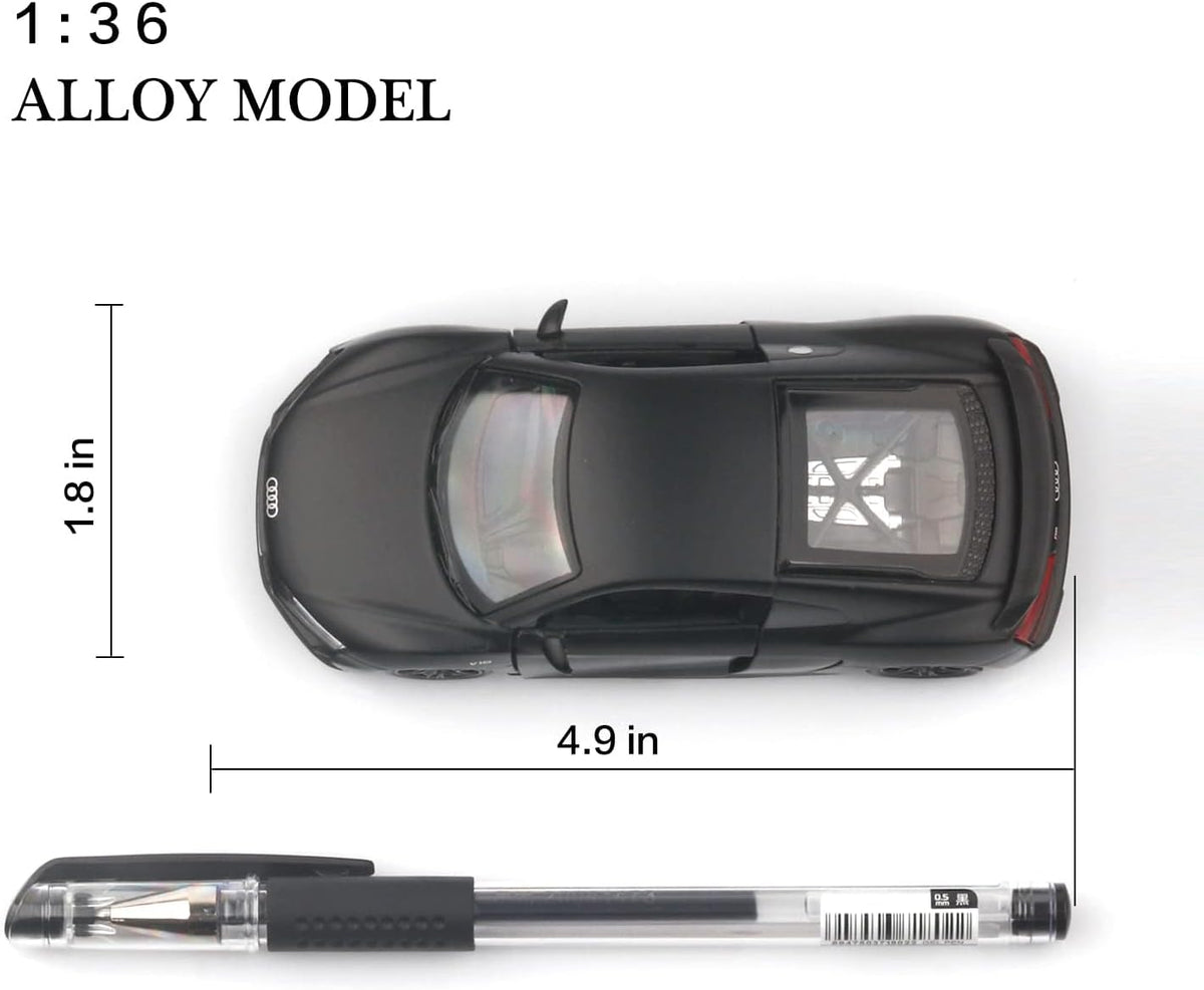 1:36 Audi R8 Pull-Back Diecast Model Car - view 4
