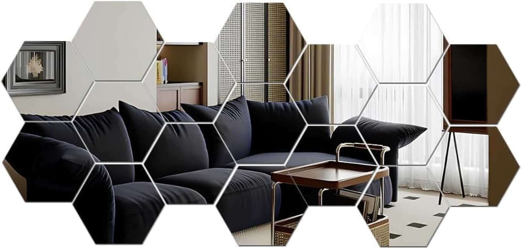 12-Piece Hexagon Mirror Wall Sticker Set - view 6
