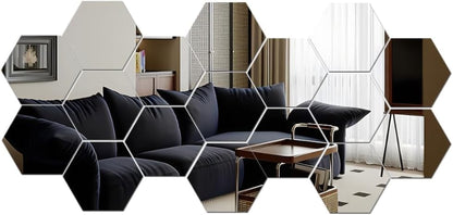 12-Piece Hexagon Mirror Wall Sticker Set - view 6