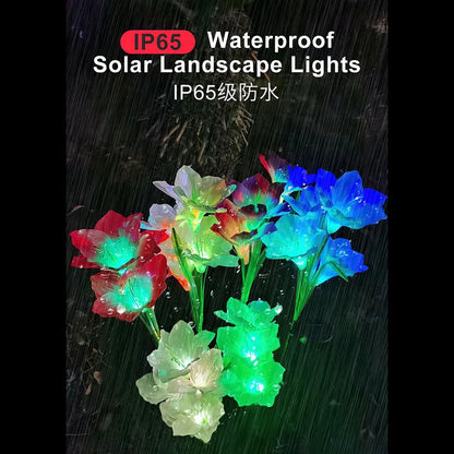 Color-Changing Solar Lily Garden Lights – 4 Pack - view 7