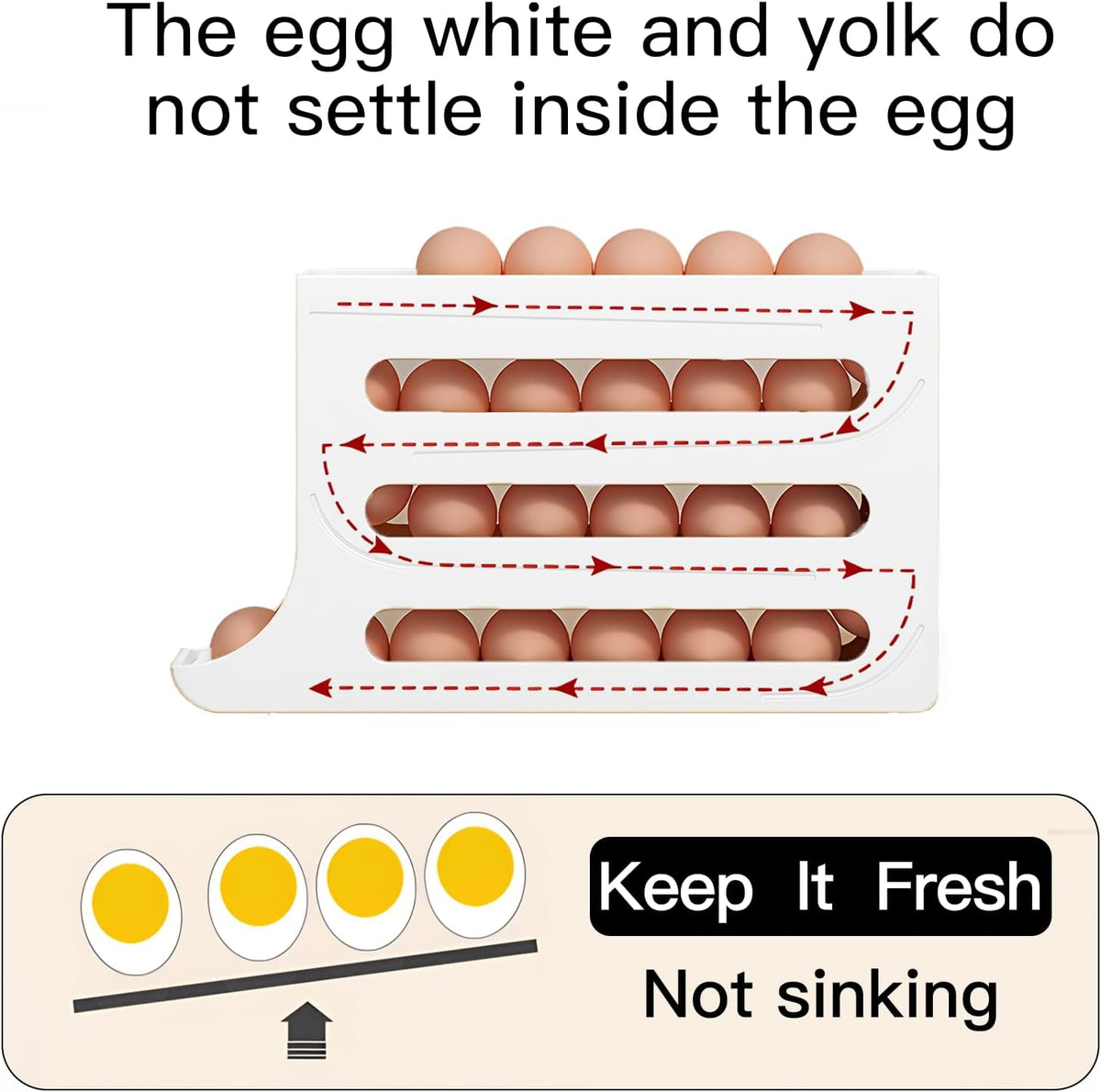 Automatic Rolling Refrigerator Egg Holder - view 3