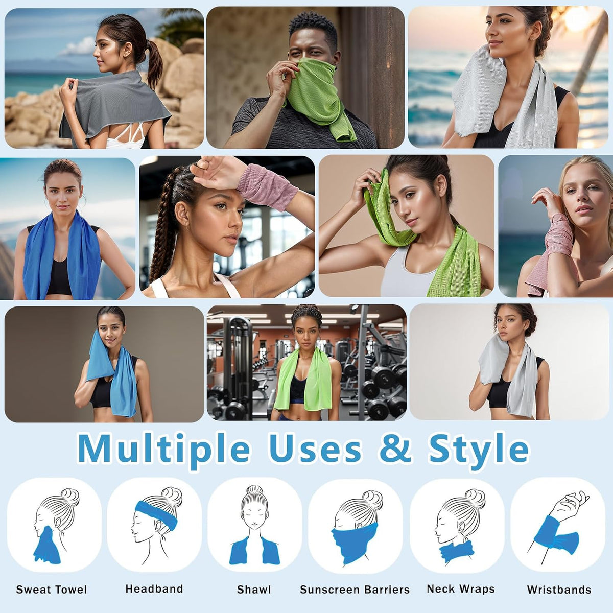 4-Pack Instant-Cooling Sports Towels - view 6