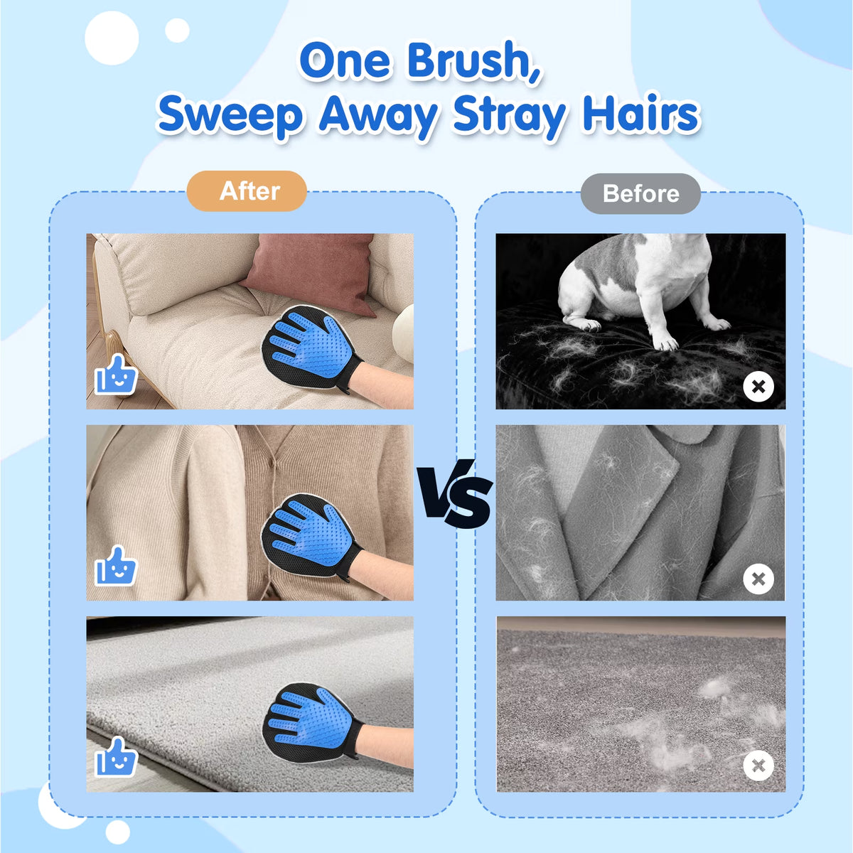 Dual-Sided Pet Grooming & Hair Removal Glove - view 2