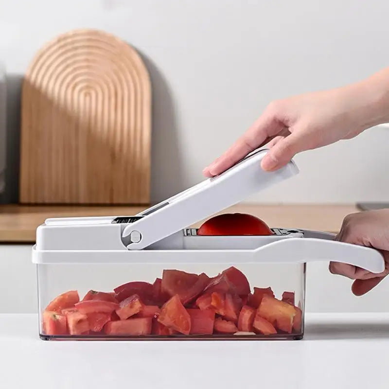 Manual Vegetable Cutter Manual Ergonomic Vegetable Chopper 26X Labor-Saving Vegetable Cutter Potato Slicer Tool with Container