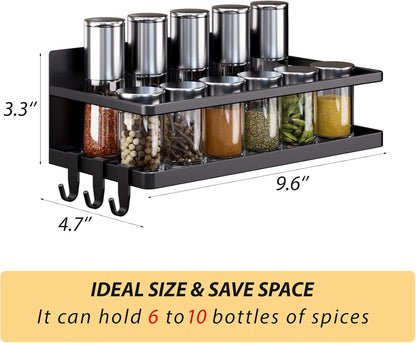 2-Pack Magnetic Fridge Spice Racks with Hooks - view 2