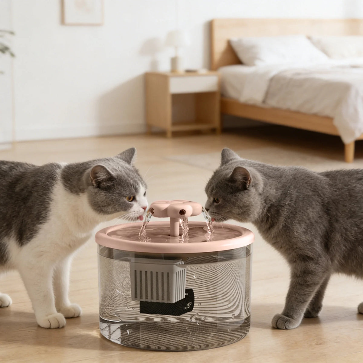 Quiet Automatic Pet Water Fountain – Pink - view 5