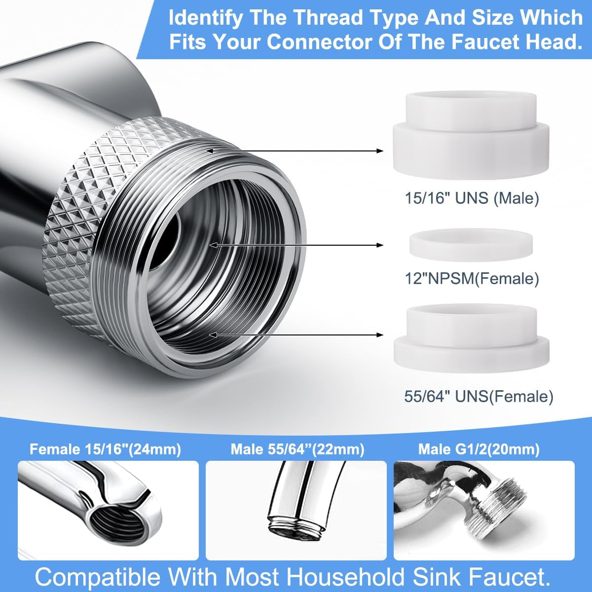1440° Swivel Faucet Extender with 2 Spray Modes - view 7