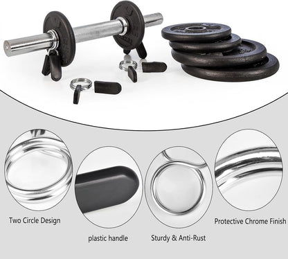 Pair of 1-Inch Spring Clip Barbell Collars - view 3