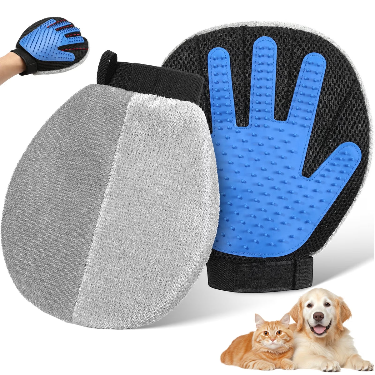 Dual-Sided Pet Grooming & Hair Removal Glove