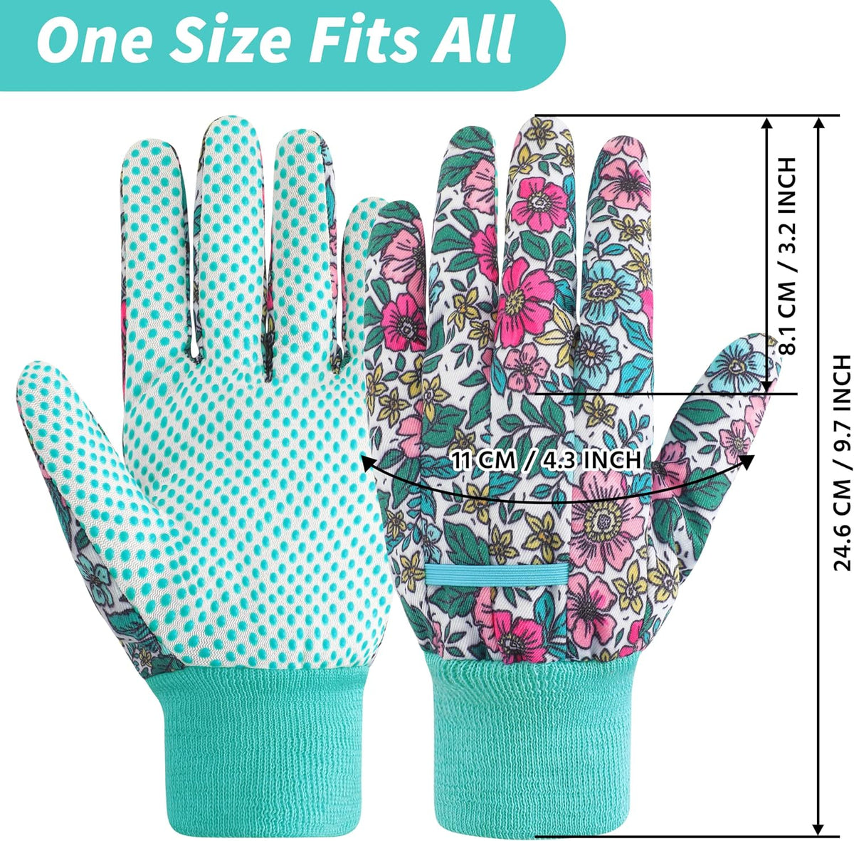 4-Pair Floral Gardening Gloves - view 4