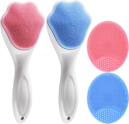 Silicone Facial Cleansing Brushes – 4 Pack