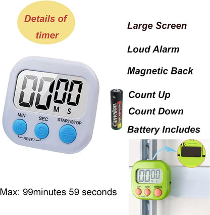 Magnetic Digital Kitchen Timers – 6 Pack - view 4