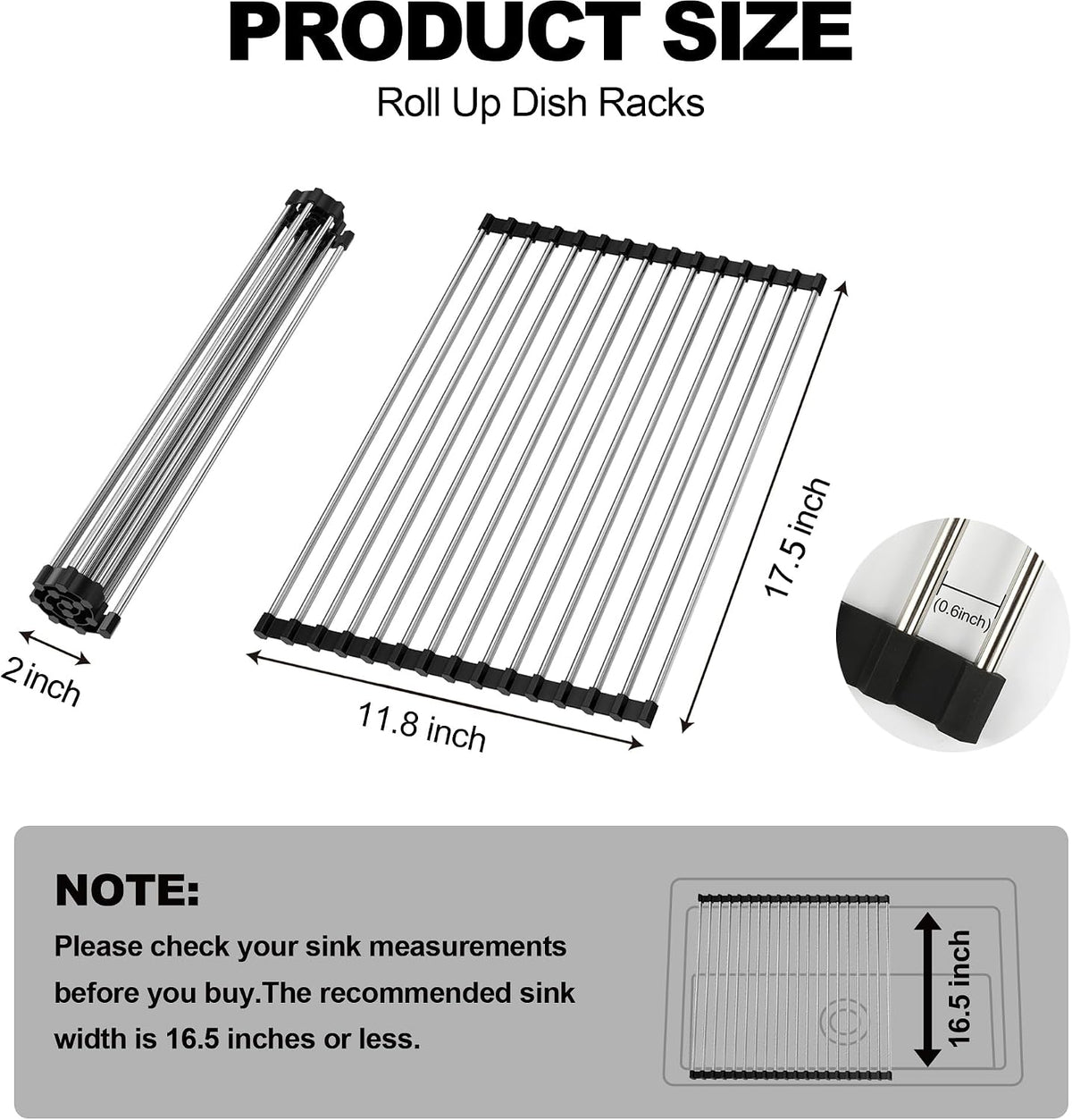Premium Roll-Up Over-the-Sink Dish Drying Rack - view 5