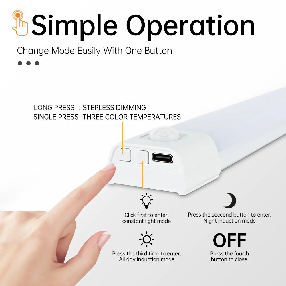 LED Night Light Motion Sensor Light Wireless USB Led Cabinet Night Wardrobe Lamp for Kitchen Cabinet Bedroom Wardrobe Sensor LED