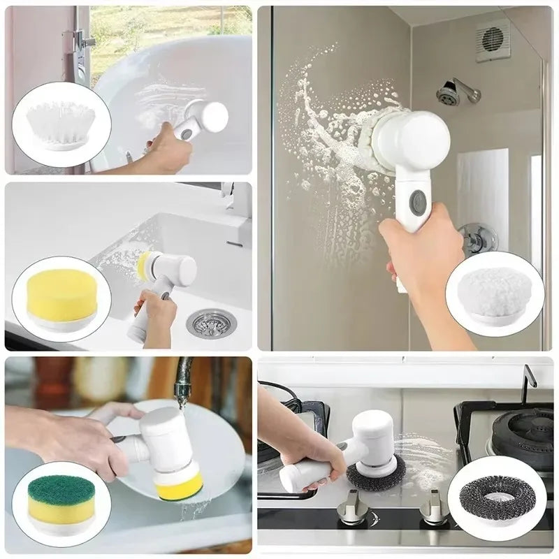 Cordless Electric Spin Scrubber with 5 Brush Heads - view 5