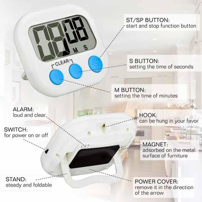 Magnetic Digital Kitchen Timers – 6 Pack - view 3