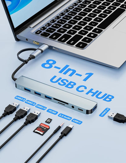 8-in-1 USB Hub with Card Readers - view 2