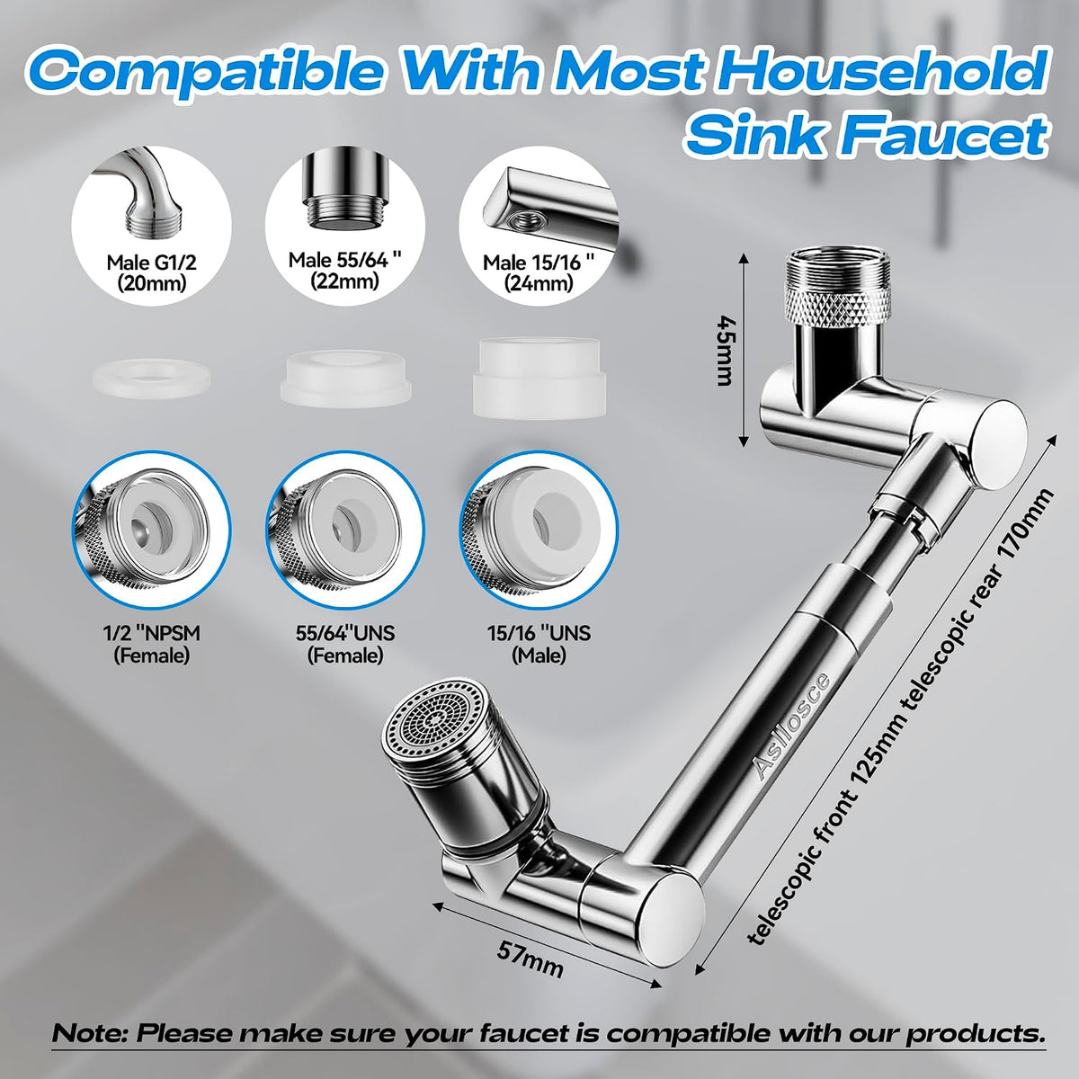 1440° Swivel Faucet Extender with 2 Spray Modes - view 3