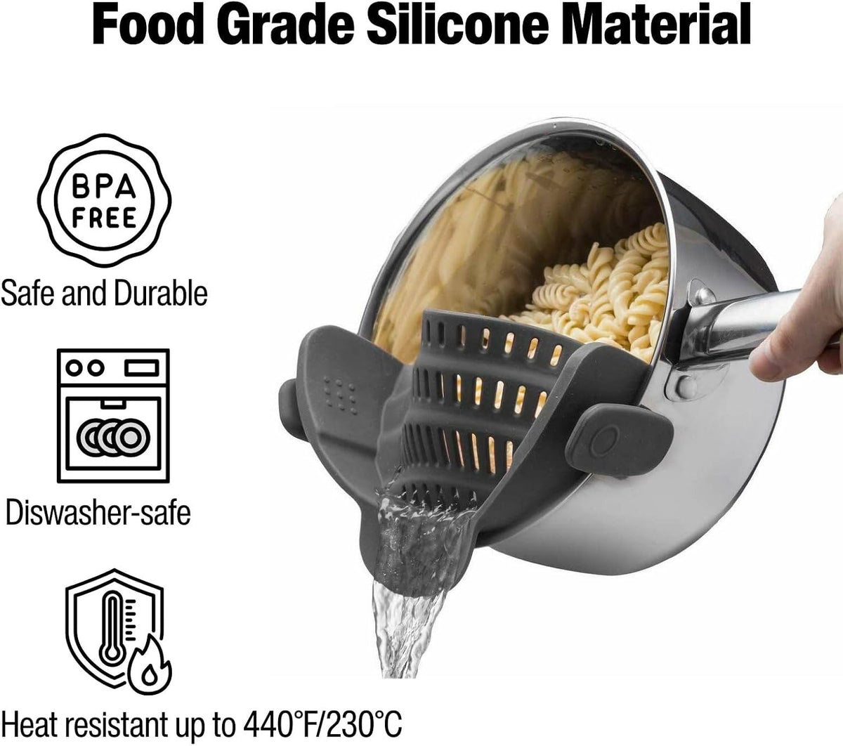 Heat-Resistant Clip-On Silicone Pot Strainer - view 3